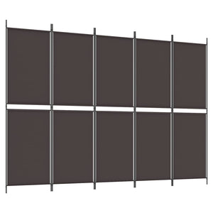 vidaXL 5-Panel Room Divider Anthracite 98.4"x70.9" Fabric-17