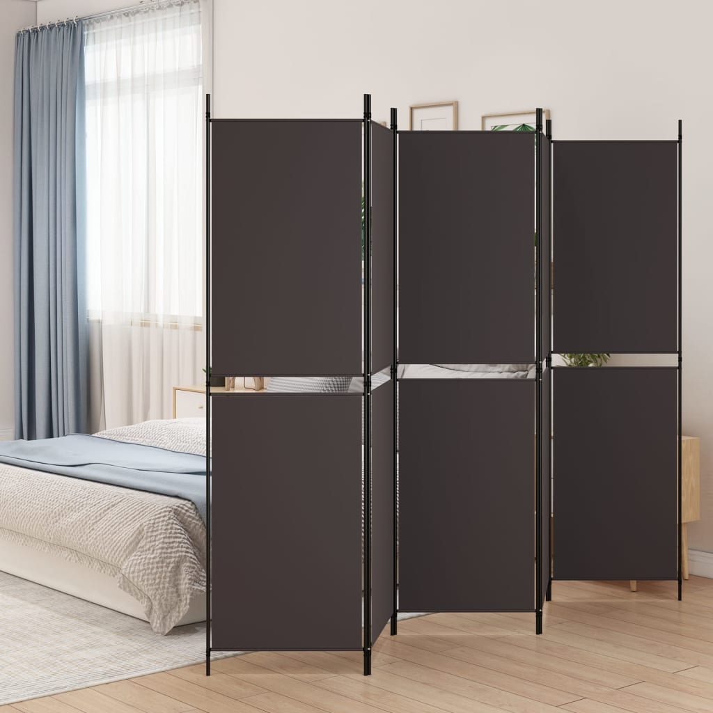 vidaXL 5-Panel Room Divider Anthracite 98.4"x70.9" Fabric-23