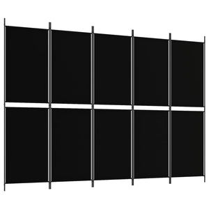 vidaXL 5-Panel Room Divider Anthracite 98.4"x70.9" Fabric-36