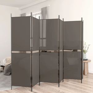 vidaXL 5-Panel Room Divider Anthracite 98.4"x70.9" Fabric-18