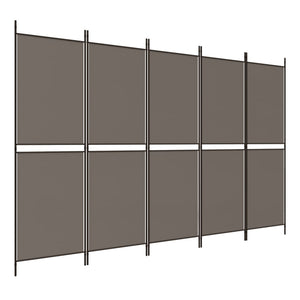 vidaXL 5-Panel Room Divider Anthracite 98.4"x70.9" Fabric-2