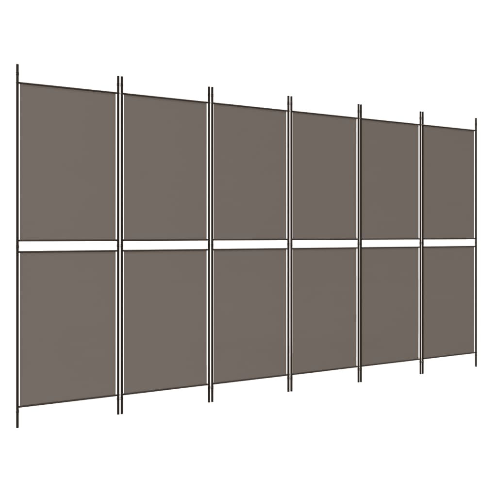 vidaXL 5-Panel Room Divider Anthracite 98.4"x70.9" Fabric-49