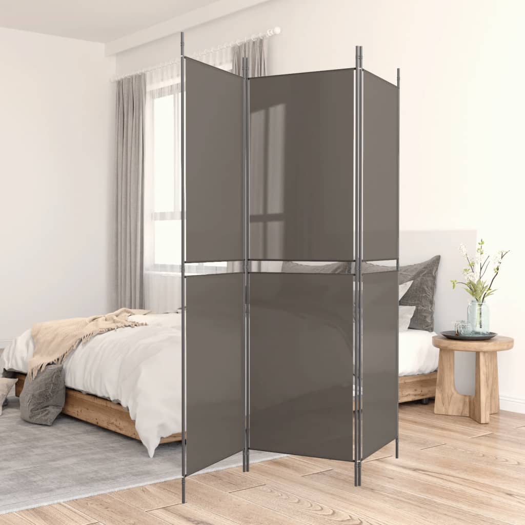 vidaXL 5-Panel Room Divider Anthracite 98.4"x70.9" Fabric-33