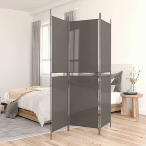 vidaXL 5-Panel Room Divider Anthracite 98.4"x70.9" Fabric-33