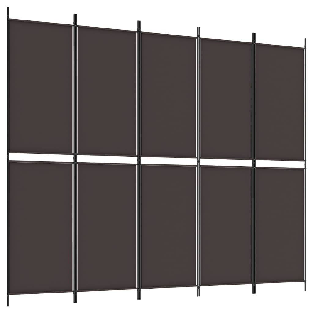 vidaXL 5-Panel Room Divider Anthracite 98.4"x70.9" Fabric-39