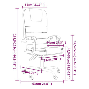 vidaXL Massage Reclining Office Chair Massage Office Adjustable Chair Fabric-6