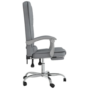 vidaXL Massage Reclining Office Chair Massage Office Adjustable Chair Fabric-10