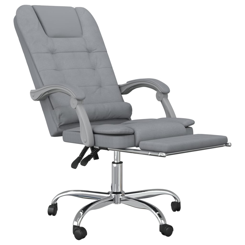 vidaXL Massage Reclining Office Chair Massage Office Adjustable Chair Fabric-14
