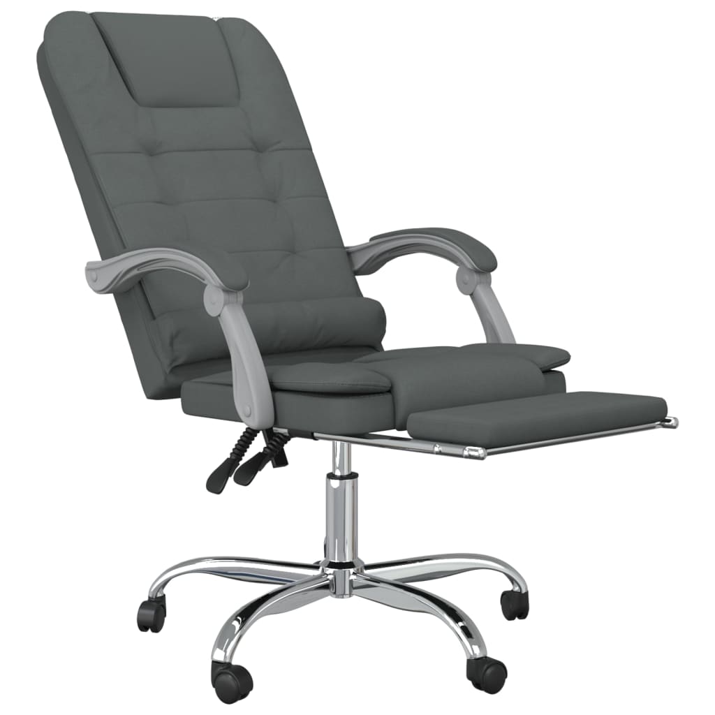 vidaXL Massage Reclining Office Chair Massage Office Adjustable Chair Fabric-11