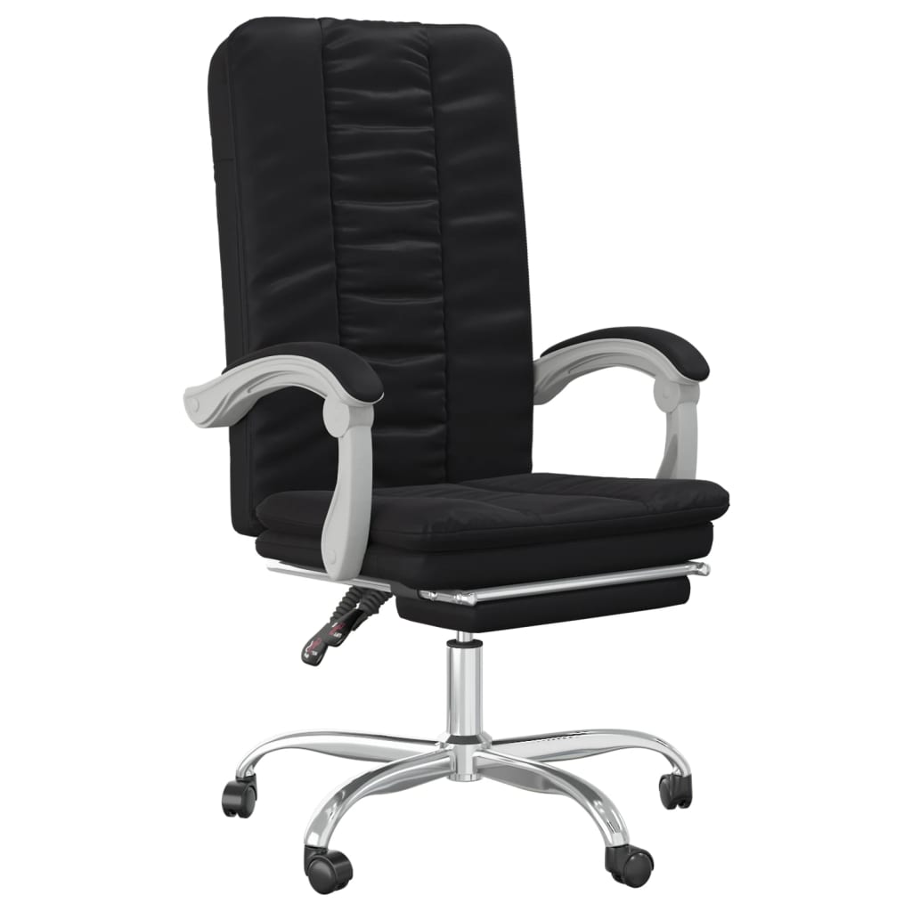 vidaXL Reclining Office Chair Black Faux Leather-11