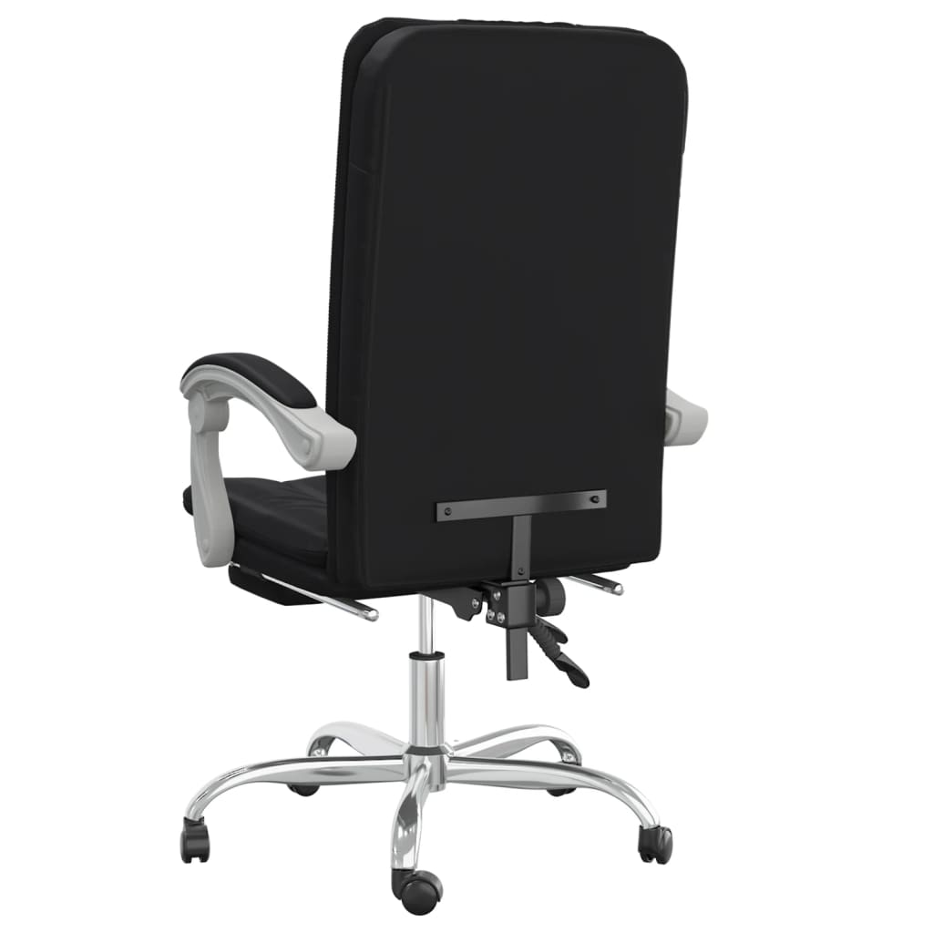 vidaXL Reclining Office Chair Black Faux Leather-5