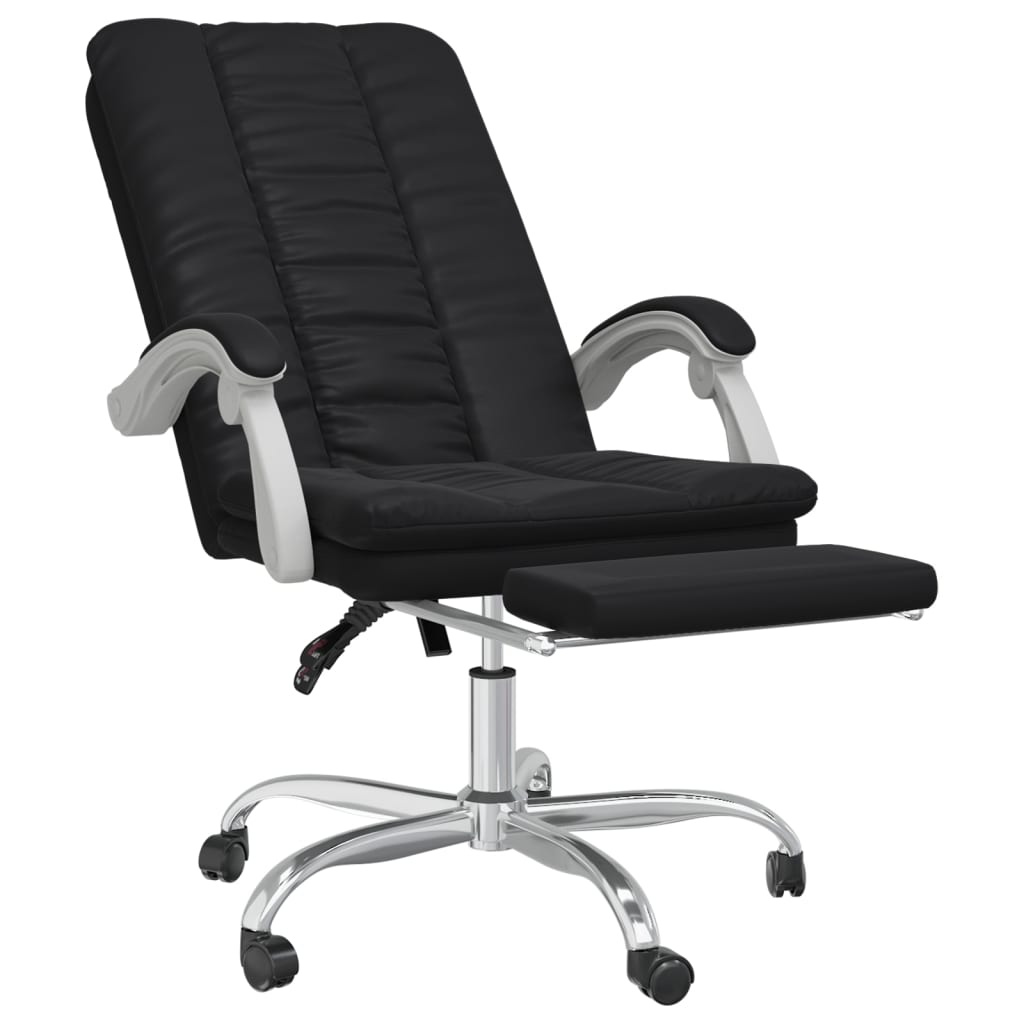 vidaXL Reclining Office Chair Black Faux Leather-6