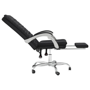 vidaXL Reclining Office Chair Black Faux Leather-7