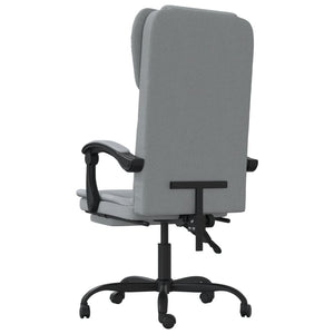 vidaXL Chair Swivel Reclining Desk Chair with Wheels for Living Room Fabric-11