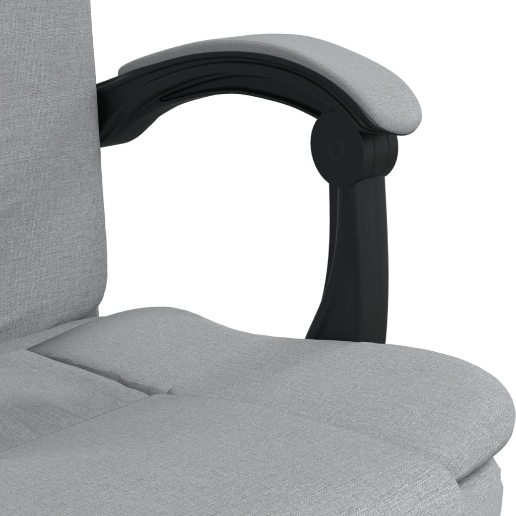 vidaXL Chair Swivel Reclining Desk Chair with Wheels for Living Room Fabric-19