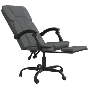 vidaXL Chair Swivel Reclining Desk Chair with Wheels for Living Room Fabric-14