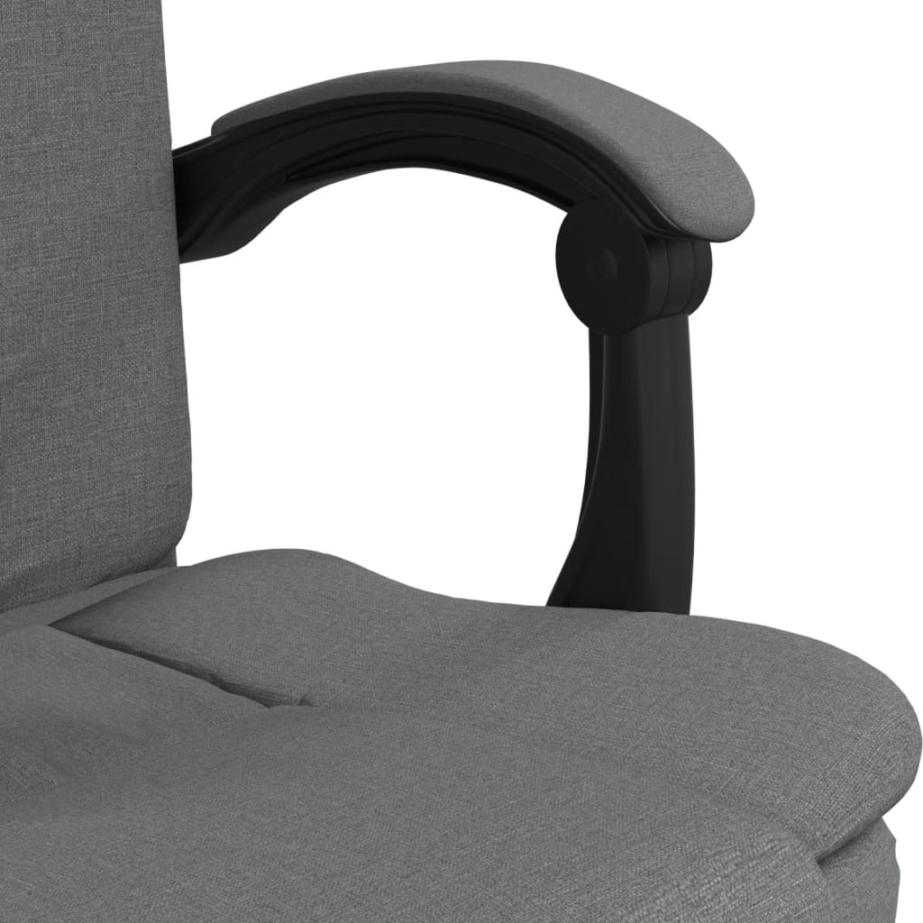 vidaXL Chair Swivel Reclining Desk Chair with Wheels for Living Room Fabric-20