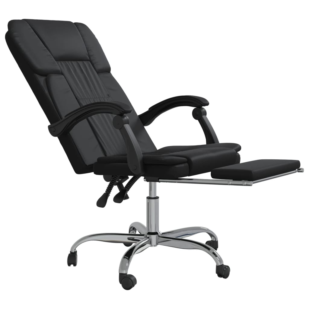 vidaXL Chair Reclining Desk Chair with Wheels for Living Room Faux Leather-14