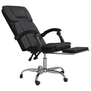 vidaXL Chair Reclining Desk Chair with Wheels for Living Room Faux Leather-14