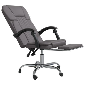 vidaXL Chair Reclining Desk Chair with Wheels for Living Room Faux Leather-13