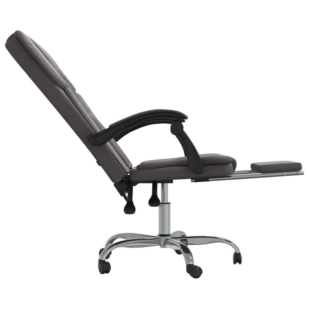vidaXL Chair Reclining Desk Chair with Wheels for Living Room Faux Leather-15