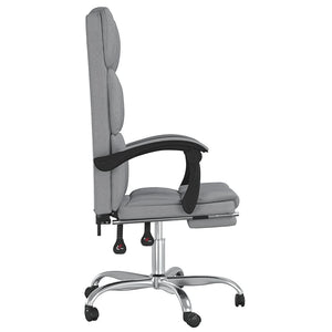 vidaXL Reclining Office Chair Dark Gray Fabric-11
