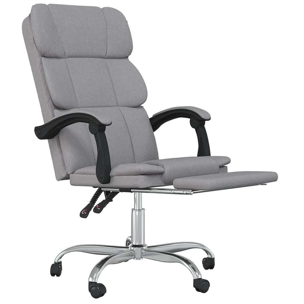 vidaXL Reclining Office Chair Dark Gray Fabric-15