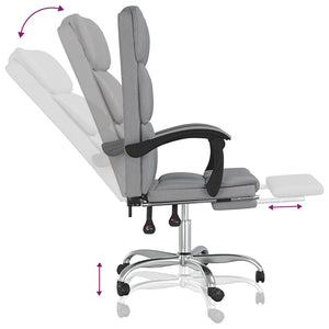 vidaXL Reclining Office Chair Dark Gray Fabric-19