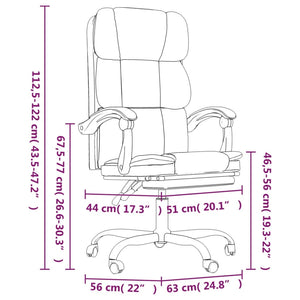 vidaXL Reclining Office Chair Dark Gray Fabric-7