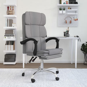 vidaXL Reclining Office Chair Dark Gray Fabric-4