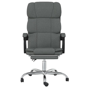 vidaXL Reclining Office Chair Dark Gray Fabric-8