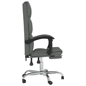 vidaXL Reclining Office Chair Dark Gray Fabric-10