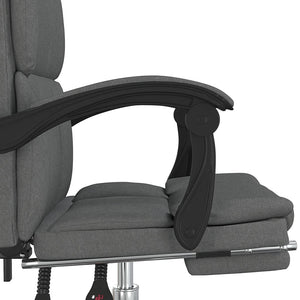 vidaXL Reclining Office Chair Dark Gray Fabric-20