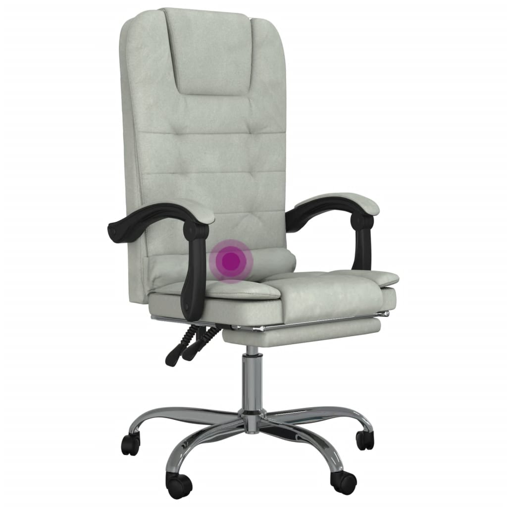 vidaXL Massage Chair 360 Degree Swivel Reclining Desk Office Chair Velvet-17