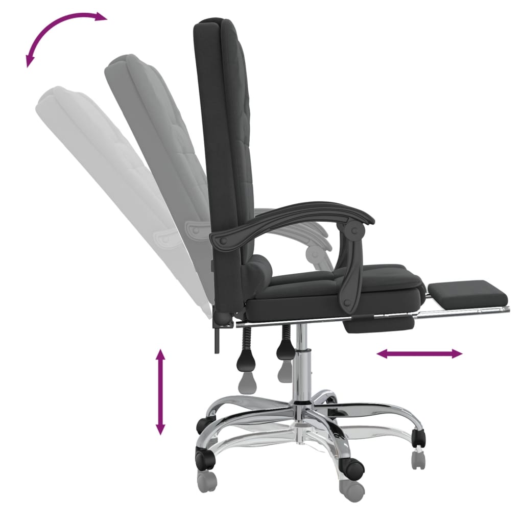 vidaXL Massage Chair 360 Degree Swivel Reclining Desk Office Chair Velvet-16