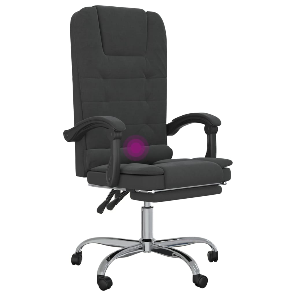 vidaXL Massage Chair 360 Degree Swivel Reclining Desk Office Chair Velvet-9