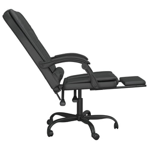 vidaXL Massage Chair Desk Office Chair with Adjustable Footrest Faux Leather-12