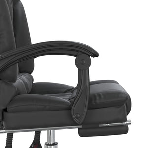 vidaXL Massage Chair Desk Office Chair with Adjustable Footrest Faux Leather-20