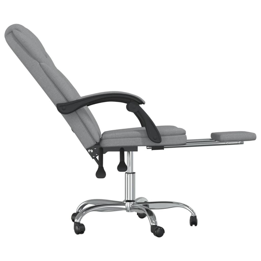 vidaXL Chair Accent Reclining Desk Chair with Wheels for Living Room Fabric-14