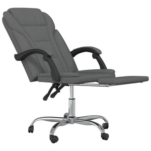 vidaXL Chair Accent Reclining Desk Chair with Wheels for Living Room Fabric-12
