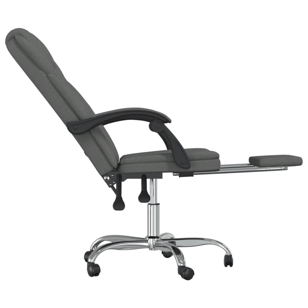 vidaXL Chair Accent Reclining Desk Chair with Wheels for Living Room Fabric-14
