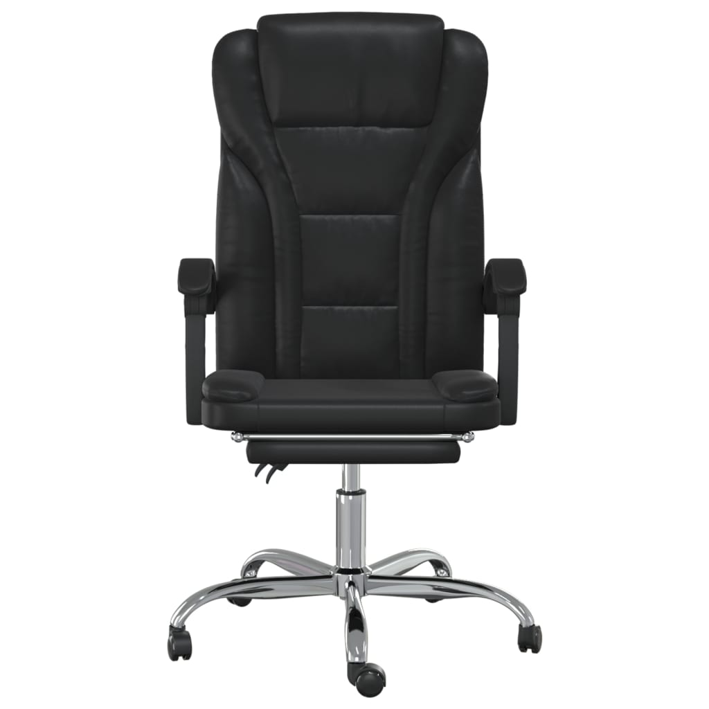 vidaXL Reclining Office Chair Black Faux Leather-6