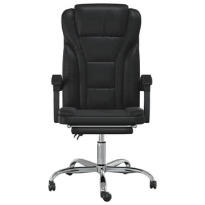 vidaXL Reclining Office Chair Black Faux Leather-6