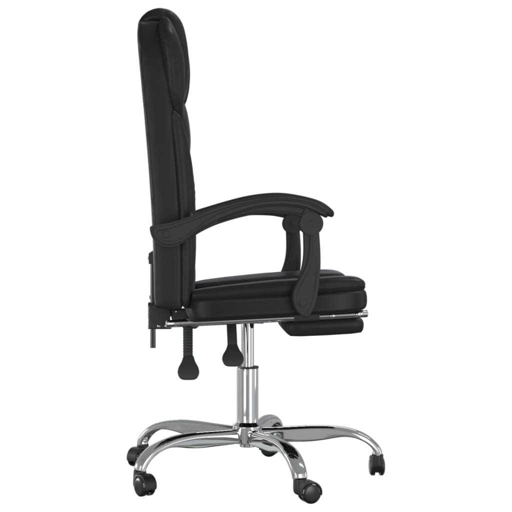 vidaXL Reclining Office Chair Black Faux Leather-8