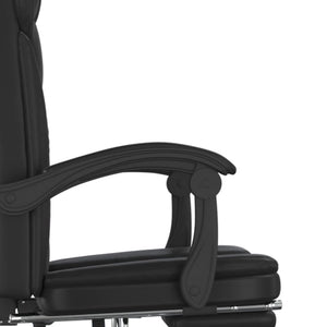 vidaXL Reclining Office Chair Black Faux Leather-18