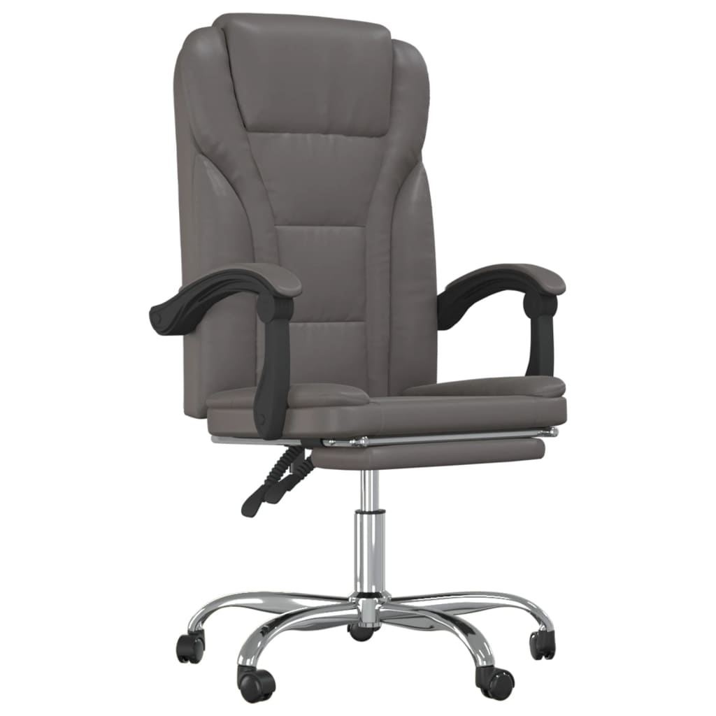 vidaXL Reclining Office Chair Black Faux Leather-20