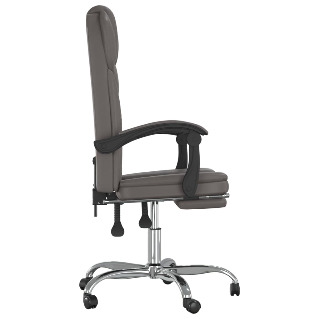 vidaXL Reclining Office Chair Black Faux Leather-9