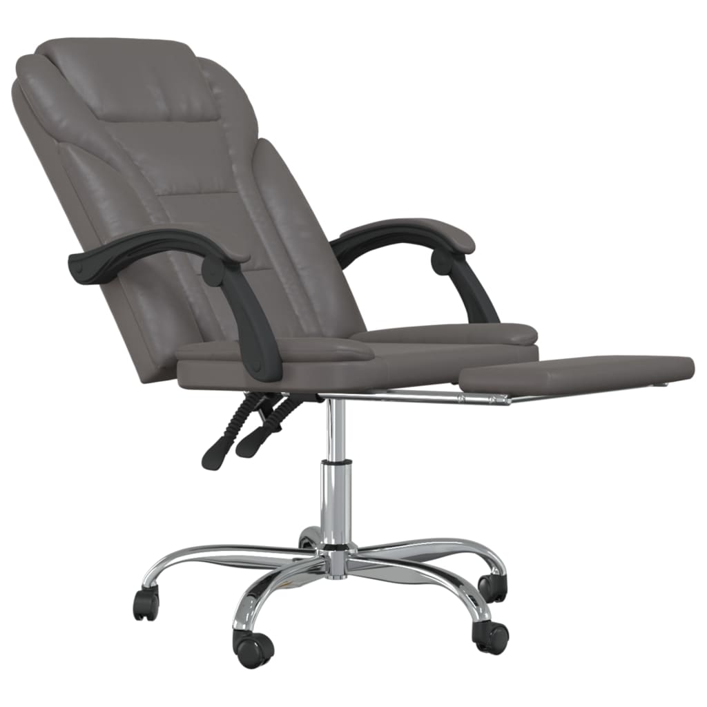 vidaXL Reclining Office Chair Black Faux Leather-13