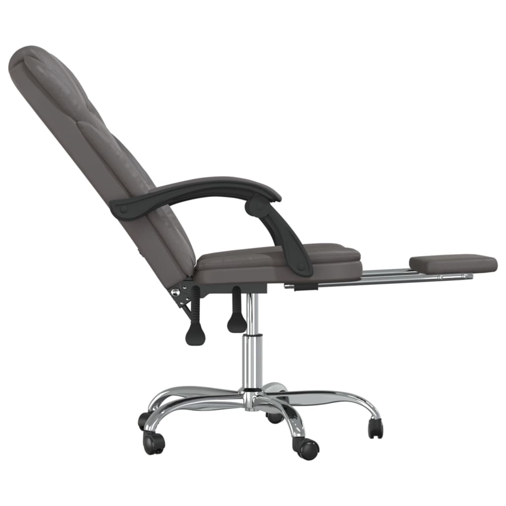 vidaXL Reclining Office Chair Black Faux Leather-15