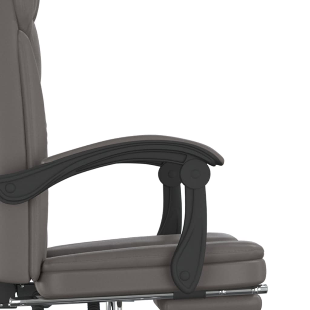 vidaXL Reclining Office Chair Black Faux Leather-19